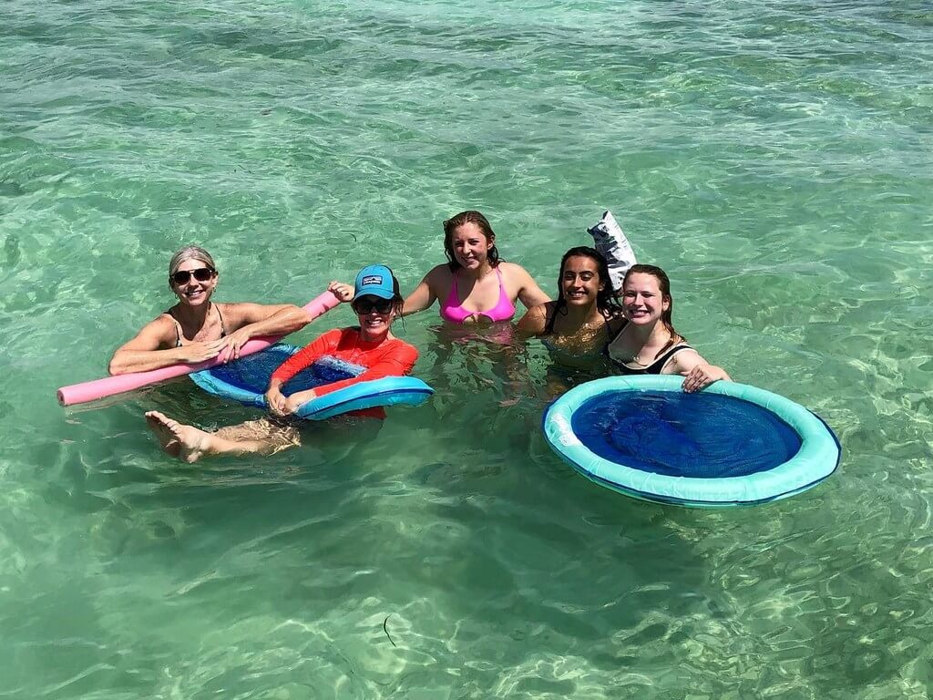 Snorkeling and relaxing at the Islamorada Sandbar during a boat day adventure